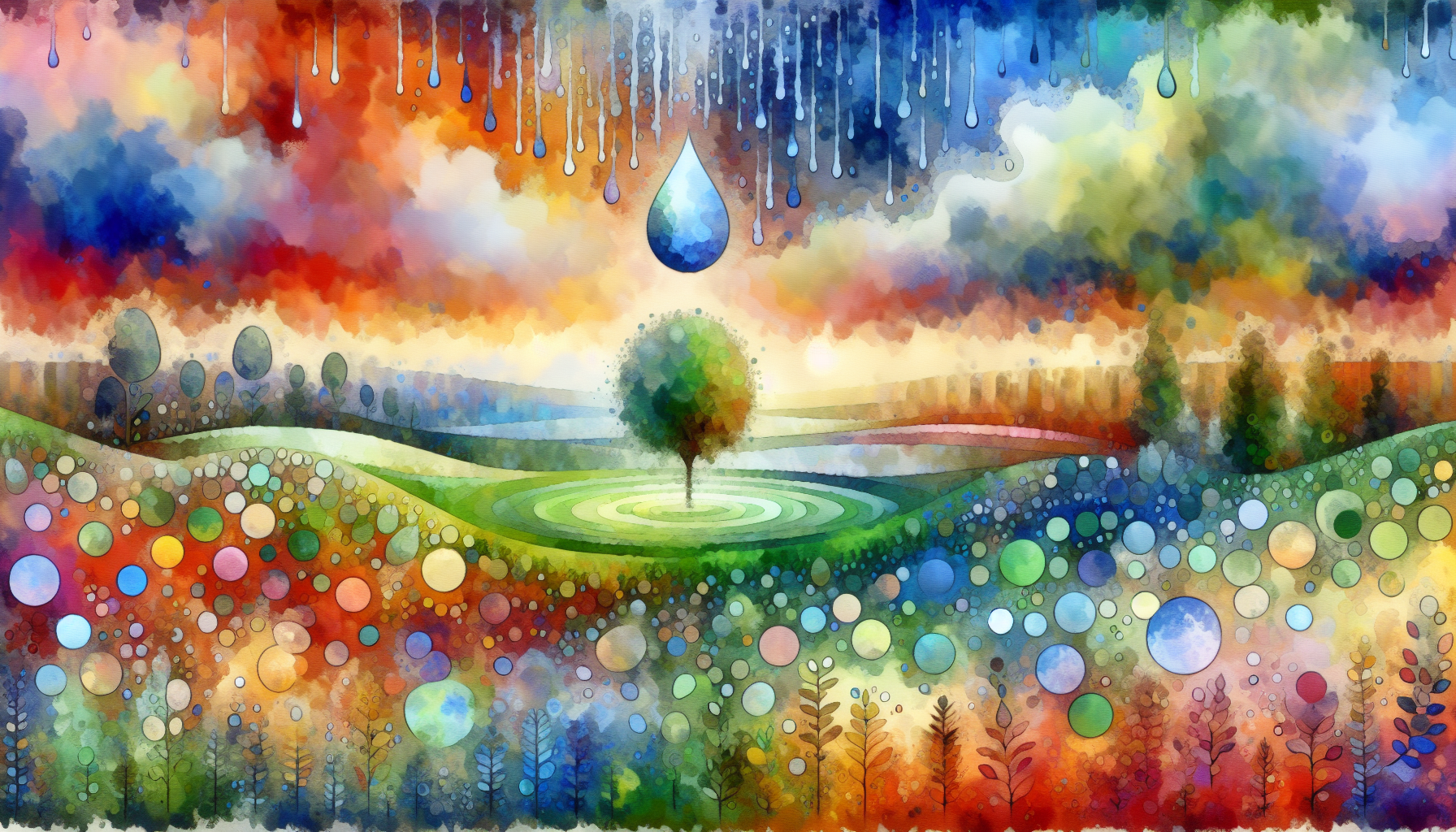 The Appreciative Raindrop Nourishing Earth with Thanks