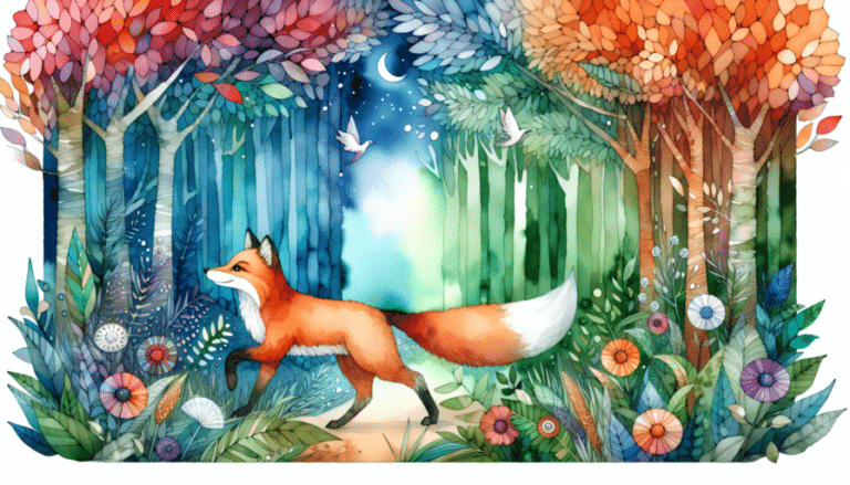 The Brave Fox and the Mysterious Forest