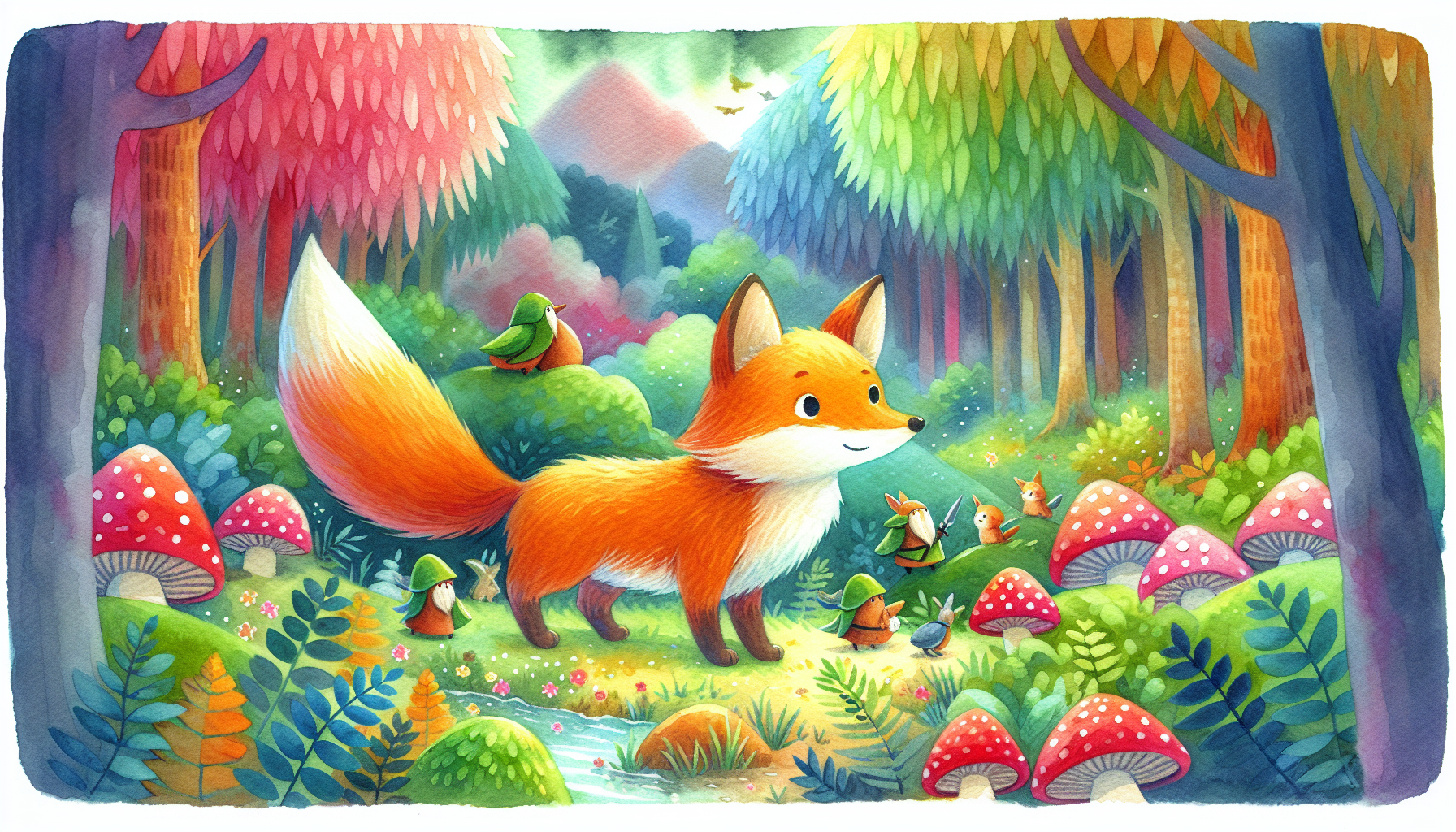 The Brave Fox and the Mysterious Forest