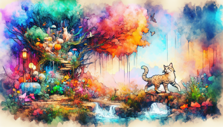 The Curious Cat and the Enchanted Garden