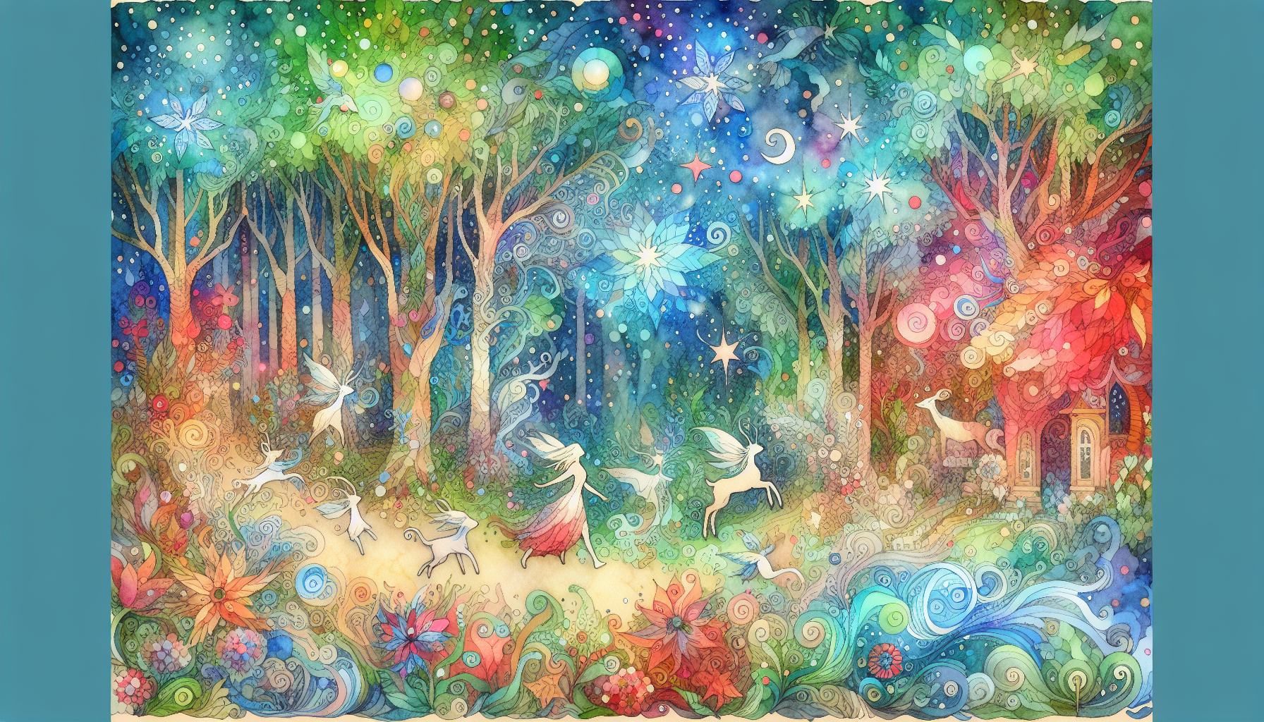 The Starlit Forest Home of the Woodland Spirits